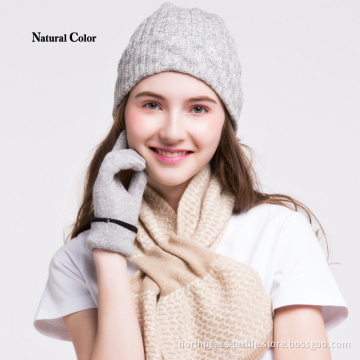 100% cashmere soft warm knitted winter glove